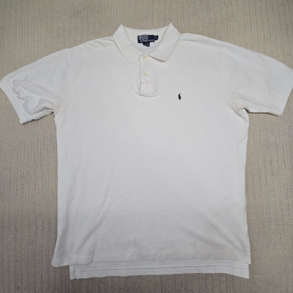 Polo Ralph Lauren Shirt Mens 2XL XXL White Classic Fit Pony Short Sleeve Preppy
